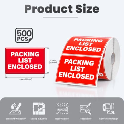 Packing List Enclosed Stickers 500 Pcs 2 x 3 Inch Shipping Labels