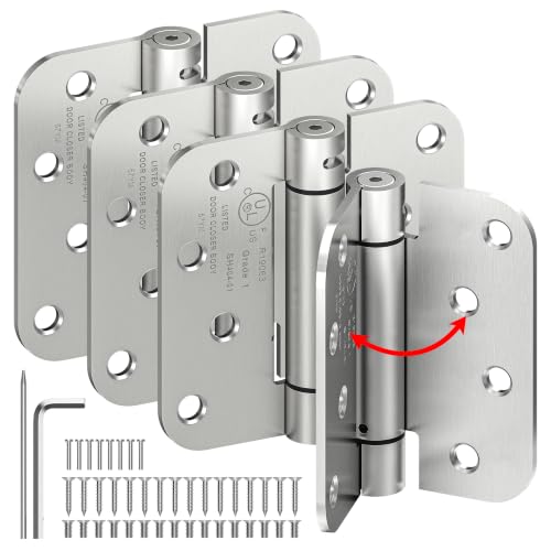 4-Pack 4 Inch Self Closing Door Hinges,5/8" Radius Corners,Brushed Nickel - size: 4"-4 Pack-5/8" Corner