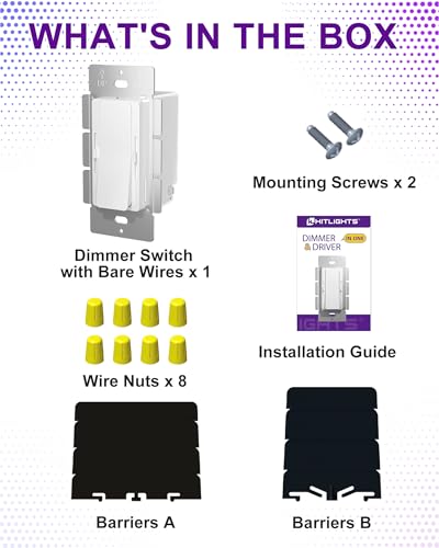 HitLights 120W LED Driver and CCT Dimmer Switch, 120VAC to 12VDC, UL Listed