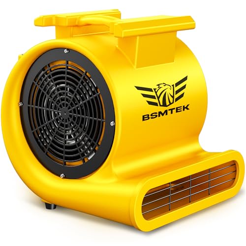 Air Mover Blower Fan, Industrial 1.5HP MAX10000CFM Monster Floor Blower Carpet Dryers - 3 Speeds, 4 Adjustable Angles, 15FT Long Cord, Stackable, Yellow - 2026 Upgraded - color: Yellow, size: 10000CFM