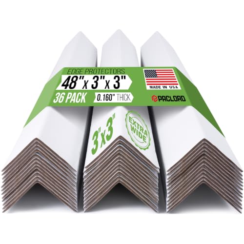 Extra-Wide 48" x 3" x 3" Reinforced Cardboard Edge Protectors - color: Thickness: 0.16", size: Pack of 36