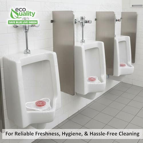 Heavy Duty Urinal Screen and Deodorizer with Non-para Block - Universal Fit - Urinal Scent Cakes with Cherry Fragrance - Great for Hotels, Restaurants, Schools, Offices and Janitorial Supplies (2)