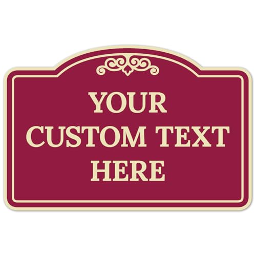 Custom Decorative Sign, Personalized Metal Sign for Driveway, Home, Door Plaque, Burgundy Background Sign, 12x18 Inches, ACM, Made in USA by Sigo Signs - color: Burgundy Background, size: 12x18 ACM
