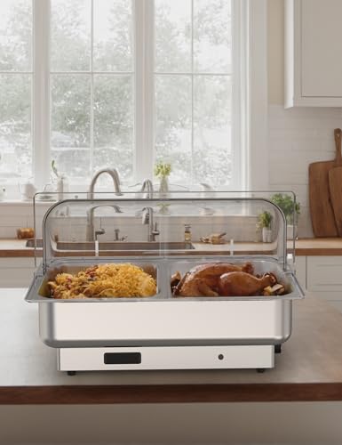 GarveeHome Electric Chafing Dishes Buffet Set - size: 1x1/1+2x1/2 Pans