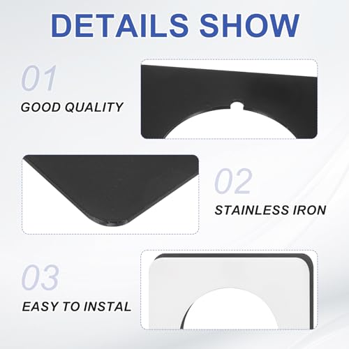 PATIKIL Door Knob Plates, 4 Pcs Square Plate Cover for Door Deadbolt Double Side Knob Handle Repair Kit Cover Filler Fixing Repair Backplate, Black - color: Black