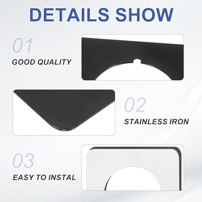 PATIKIL Door Knob Plates, 4 Pcs Square Plate Cover for Door Deadbolt Double Side Knob Handle Repair Kit Cover Filler Fixing Repair Backplate, Black - color: Black