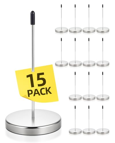 15 Pcs Desk Receipt Holder - Bill Fork Ticket Spike, Restaurant Check Spindle, Memo Holder Silver - color: Ticket Stabber 15 Pack Silver