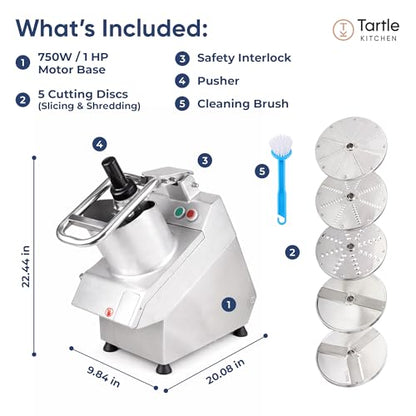 TK Commercial Vegetable Chopper 750W - 5 Discs for Food Processing - NSF