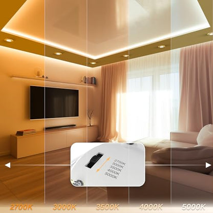 4 Inch LED Mini Surface Mount Light, Recessed Trim, Small Flush Mount Ceiling Light for Hallway, Bathroom, Kitchen, 120V, 60W Replacement, 5CCT Selectable, ETL, Wet Rated, White/2 Packs - color: White, size: 2 Packs