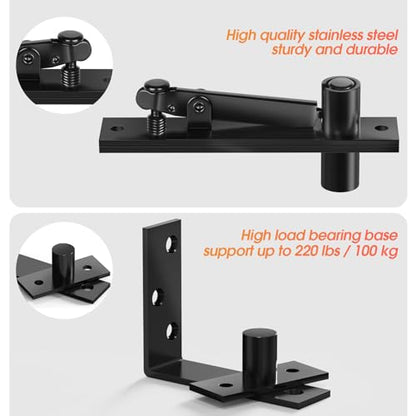 Pivot Hinge Pivot Door Hardware for Hidden Door Bookcase - color: L Shape-Black