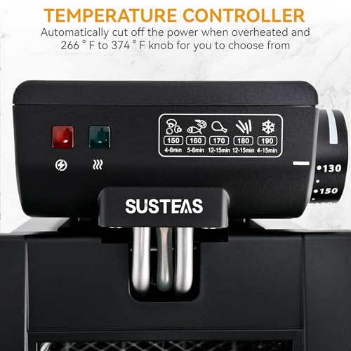 SUSTEAS Electric Deep Fryer, Oil Fryer, Removable Fry Basket, 2.7QT, 1500W - size: 3.0L