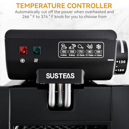 SUSTEAS Electric Deep Fryer, Oil Fryer, Removable Fry Basket, 2.7QT, 1500W - size: 3.0L