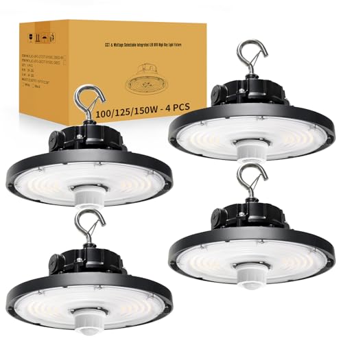 UFO Led High Bay Light with Motion Sensor, 150W, High Bay LED Shop Light, 22500LM 0-10V Dimmable, Hanging Hook,UL Listed Motion Sensor Light for Warehouse Factory Barn Shop - size: 150W