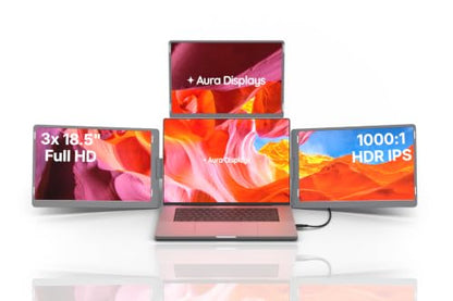Triple Go 18.5" Max | Portable Monitor Extender - size: 3x 18.5" Full HD