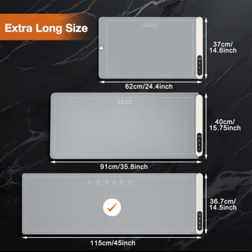 FYY Extra Long Warming Mat for Food, Rapid and Full Surface Heating Gray - color: Gray, size: XXX Large Size: 45"x15"