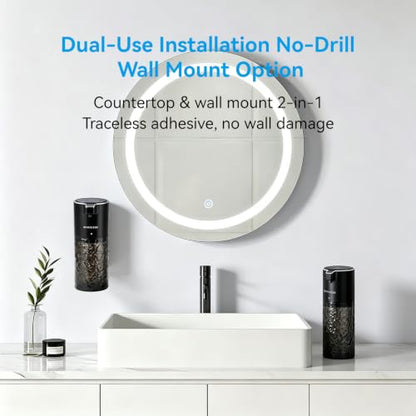 Touchless Automatic Electric Foaming Soap Dispenser - color: Black Water‑ripple, size: Foam