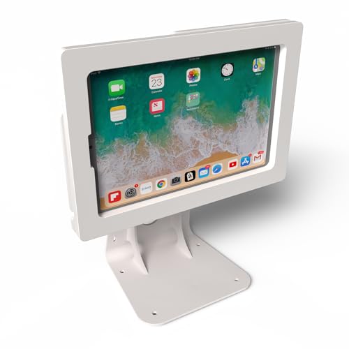 Anti-Theft Acrylic Case for Lenovo TAB Tablet with 360 Rotate 180 Swivel Metal Desktop Stand & 90-Degree USB C Cable (White, M8 Gen 4) - color: White, size: M8 Gen 4