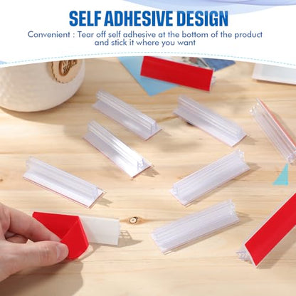 Thyle 120 Pack 3 x 1 Inch Sneeze Guard Gripper Sign Holder with Adhesive