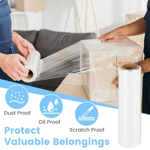 18" Shrink Wrap, 1500 Feet Heavy Duty 60 Gauge Plastic Wrap Stretch Film Shrink Wrap Roller for Moving, 16 Pack Stretch Wrap for Packing, Moving Supplies, Furniture & Pallets - size: 16 Rolls