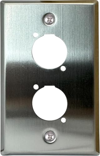 DIYTECH 2 Port Stainless Steel XLR Wall Plate Blank Panel for Pro Audio - style: 2 Port Stainless Steel