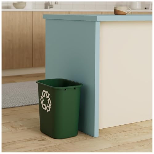 Rubbermaid Commercial Products Resin Recycling Can, Green, 7-Gal, 2-Pack
