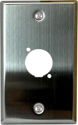 DIYTECH 1 Port Stainless Steel XLR Wall Plate Blank Panel for Pro Audio - style: 1 Port Stainless Steel