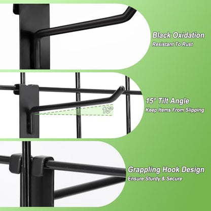 60 Pcs Gridwall Hooks, 4/6/8 Inch Grid Wall Hook Display for Gridwall Panel - size: 4/6/8 Inch