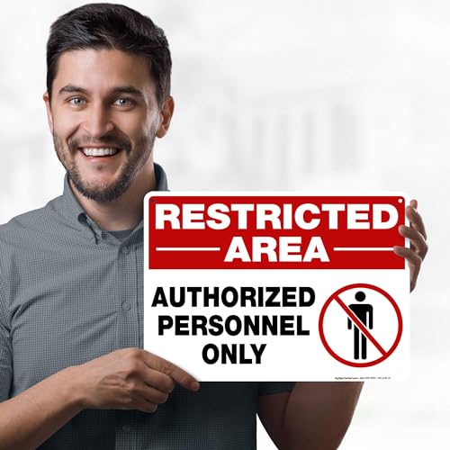 Restricted Area Authorized Personnel Only Sign, 10x14 Inches, 55 mil thick - size: 10x14 Polyethylene