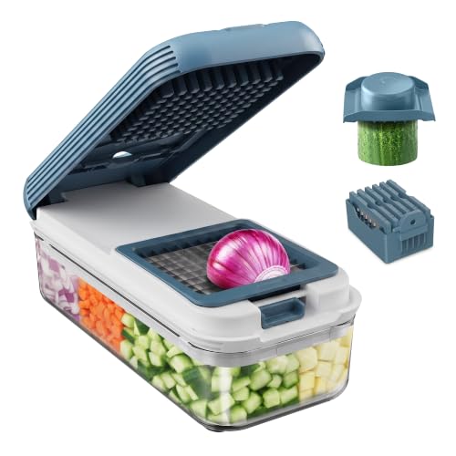 Fullstar Essential Vegetable Chopper & Mandoline Slicer 8-in-1 Kitchen Tool - color: Blue