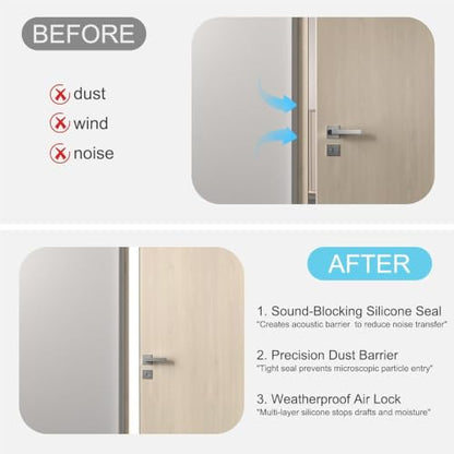 Elvone Weather Stripping Door Seal, 36ft Adhesive Silicone Strip, White - color: White, size: 36ft x 1 in