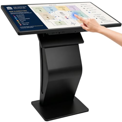 43 inch Touch Screen Kiosk, Windows11 System(8+128g) | K-Style Stand Inquiry Machine, Human–Machine Interaction Smoothly for Mall Navigation/Self-Ordering/Advertising/Retail Store - color: Black