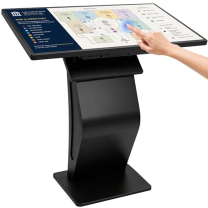 43 inch Touch Screen Kiosk, Windows11 System(8+128g) | K-Style Stand Inquiry Machine, Human–Machine Interaction Smoothly for Mall Navigation/Self-Ordering/Advertising/Retail Store - color: Black