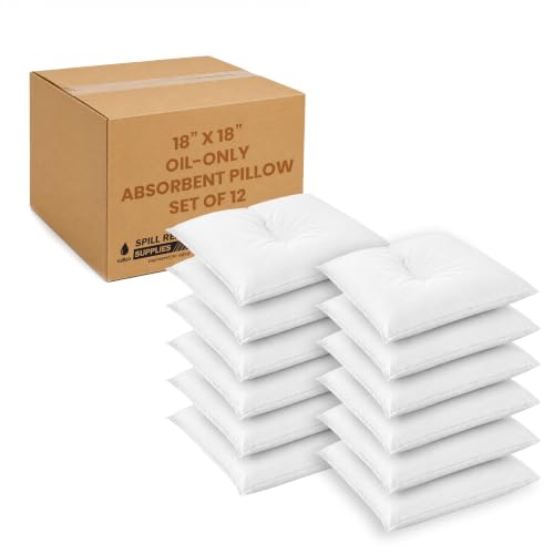 Oil Only Absorbent Pillows 18 x 18 Inch 12 Pack - Each Absorbs 2 Gallon - color: 18" x 18" Pillows (12-Pack), size: 1