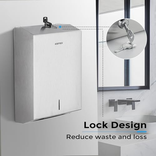 Paper Towel Holder Dispenser Wall Mount 2PCS, SUS304 Stainless Steel - color: Silver-5821s2