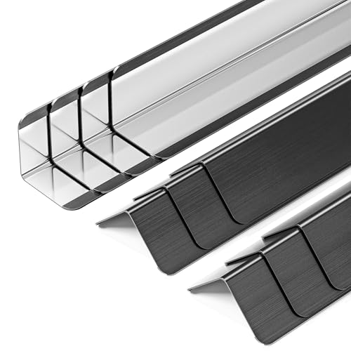 10pcs Wall Corner Guards 2x2x48 Inches 304 Stainless Steel Heavy Duty Rounded Corner Protector, Smooth Folded Edge Design for Wall Protection Black - color: Black, size: 2x2x48 Inches