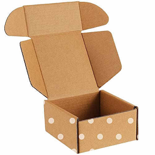 Green Recyclable Cardboard Small Gift Mailer Boxes for Shipping Packaging Craft Gifts Giving Products (Brown, 4 x 4 x 2 Inch) - color: Brown, size: 4 x 4 x 2 Inch
