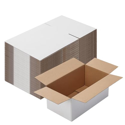 Calenzana 8x5x5 Shipping Boxes Set of 40, White Corrugated Cardboard Box for Mailing Packing Gifts Small Business - size: 8x5x5, style: 40 Pack