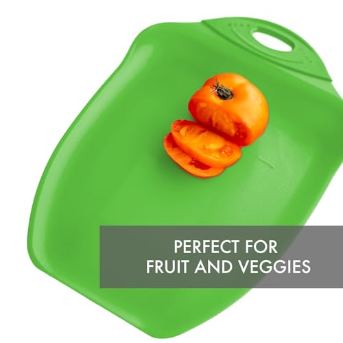 Dexas Chop & Scoop Cutting Board, 9.5 x 13 Inch, Solid Green, BPA-Free Dishwasher Safe Kitchen Prep Board with Handle - color: Green, size: 13"L x 9.5"W