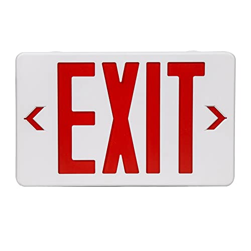 TANLUX Red Exit Sign, LED Emergency Exit Light with Battery Backup, UL Listed, AC 120/277V, Hardwired Exit Signs with Emergency Lights, Commercial Emergency Lights for Business - 1 Pack - color: Red, size: 1 Pack