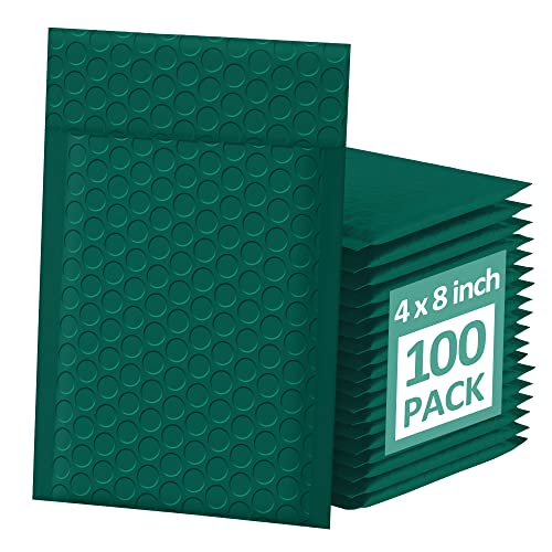 Famagic Small Bubble Mailers 4x8 for Business Cards, 100pc Green Usable 4x7 - color: Ultramarine Green, size: 4x8 Inches 100pcs