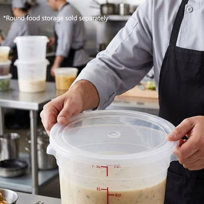 TrueCraftware- Translucent Round Polypropylene Food Storage Container Lid Fits 6 and 8 Qt. Round Containers Replacement Lid for Meal Prep Kitchen Pantry Commercial Restaurant - color: Lid - Fits 6&8qt