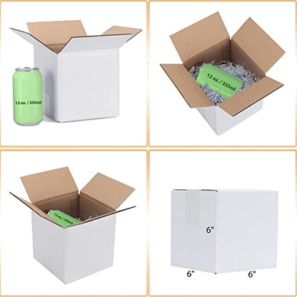 Calenzana 6x6x6 Inches Shipping Boxes Set of 40, White Corrugated Cardboard Box for Packing Mailing Small Business - size: 6x6x6, style: 40 Pack