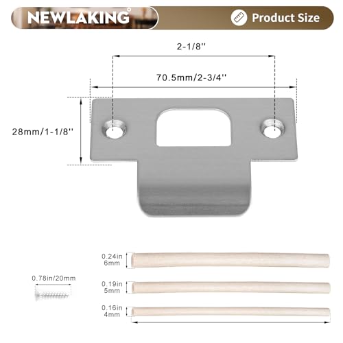 T-Shape Door Strike Plate, Satin Nickel, 2-1/8'' Hole Spacing - color: Satin Nickel