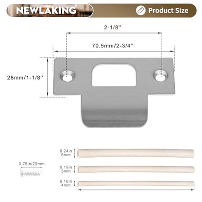 T-Shape Door Strike Plate, Satin Nickel, 2-1/8'' Hole Spacing - color: Satin Nickel