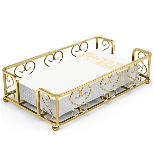 Guest Towel Holder Tray for Bathroom Countertop, Gold Napkin - color: F- Matt Gold Guest Towel Holder Tray, size: Guest Towel Holder