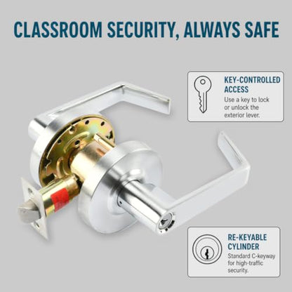 LO-Lock Classroom Function Commercial Lever Door Lock, ADA, Non-Handed - style: Classroom