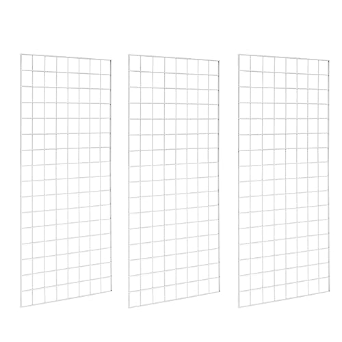 Commercial Grade Gridwall Panels – Heavy Duty Grid Panel for Any Retail Display, 2’ Width x 4’ Height, 3 Gridwall Panels Per Carton (White Finish) - color: White, size: 2'x4' (Pack of 3)