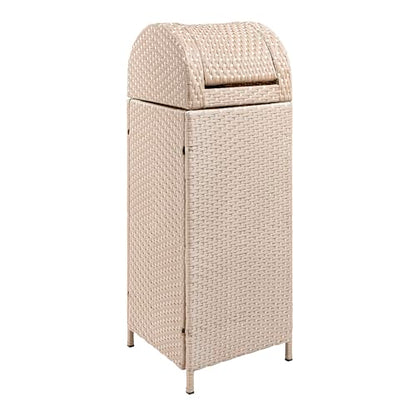 happimess Darla 24 Gal Outdoor Trash Can Swing Top, Light Pink/White - color: Light Pink/White, size: 24 Gallons