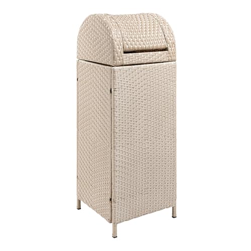 happimess Darla 24 Gal Outdoor Trash Can Swing Top, Light Pink/White - color: Light Pink/White, size: 24 Gallons