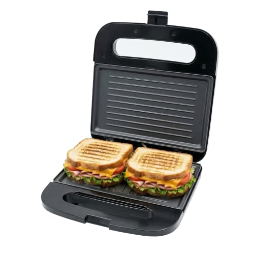 OVENTE Electric Sandwich Maker, 750W Non-Stick Plates, Black GP0401B - color: GP0401B